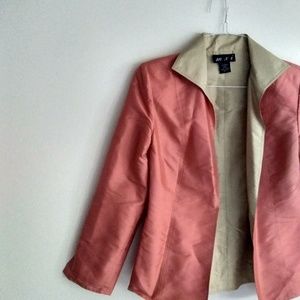 Mxi pink & tan silk blazer